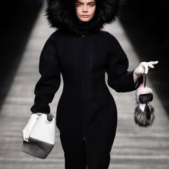 Fendi Karlito Fox Mink Fur Karl Lagerfield Keychain